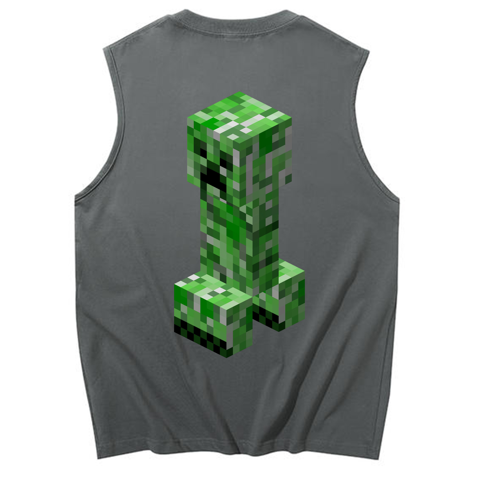 （画像用） マインクラフト ブロックの世界 Minecraft MC Block world コットン100％タンクトップ（背面プリント）